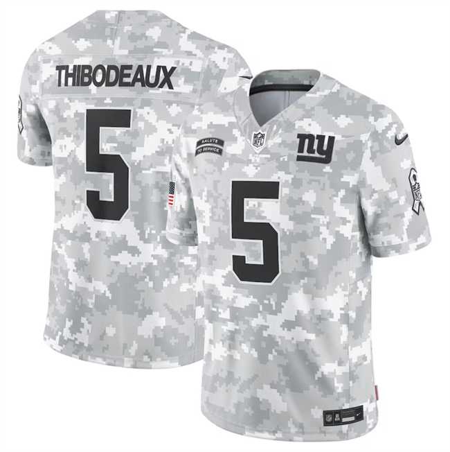 Men%27s New York Giants #5 Kayvon Thibodeaux 2024 Arctic Camo Salute To Service Limited Stitched Jersey Dyin